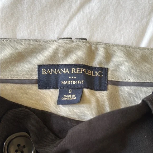 Banana Republic Martin Fit Black Boot Cut Flare Pants Large Button Tap Size 0 - Picture 4 of 11